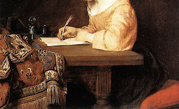 woman writing copy