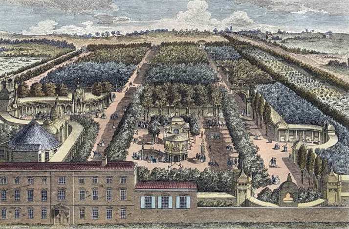 The Grove in the middle; the house in the foreground is the Prince's Pavilion